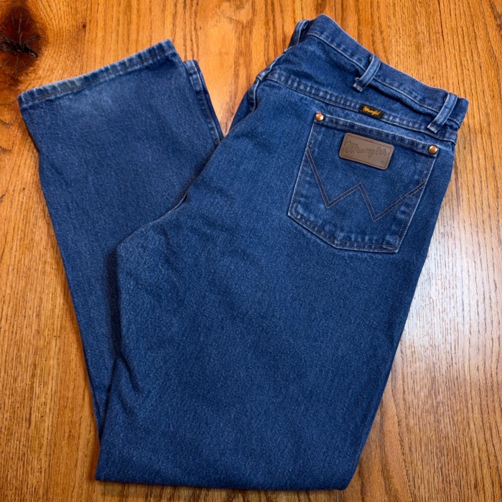 Wrangler Cowboy Cut Jeans Mens 40x32 Blue Straight Leg 1013MWZPW Cotton Denim